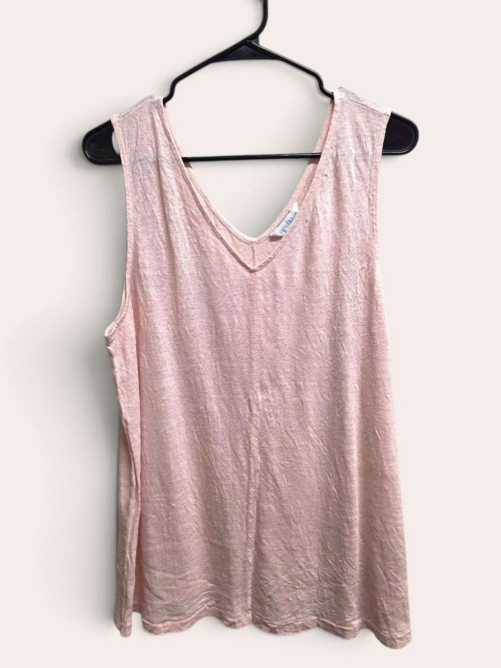 Light Pink V-Neck Sleeveless Women's Tank Top